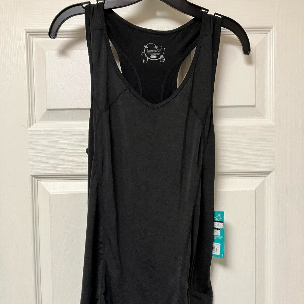 Terramar CS Tank Women's Large Black Racerback Tank Brand New with Tags Long